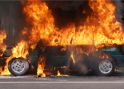 vehicle on fire