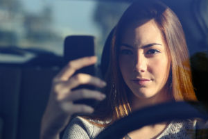 female driver that is texting