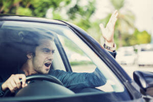 male driver yelling