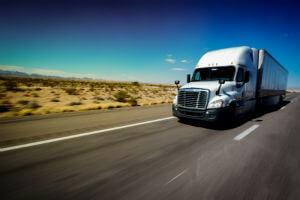 truck alone on highway