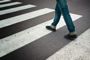 person crossing a street