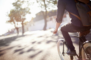 man on bicycle in daytime