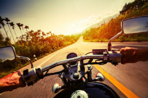 motorcycle ride in afternoon