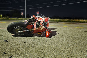 wrecked motorcycle