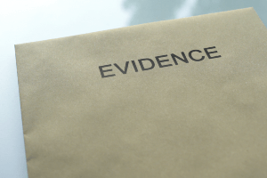 Envelope labeled evidence