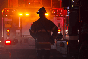 Stock image of firefighter