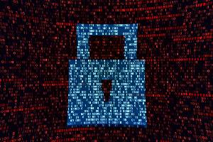 padlock icon with binary code on it