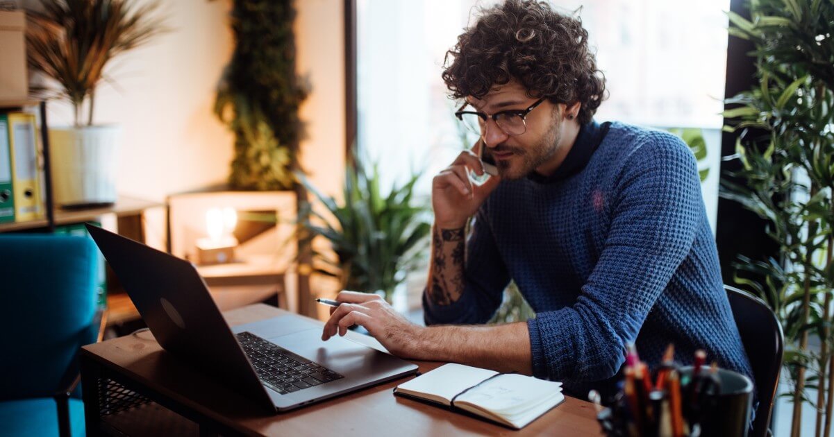 worker working at home