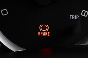 brake light on car dashboard