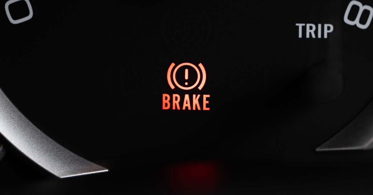 brake light on car dashboard