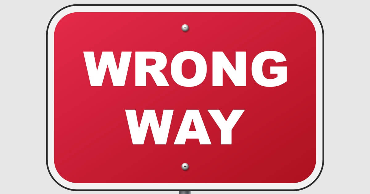 image of a Wrong-Way sign