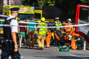 Car crash scene