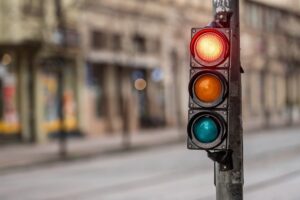 Pedestrian car traffic lights in Sacramento, CA