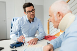 Paralysis victim consulting with paralysis lawyer in Sacramento, CA