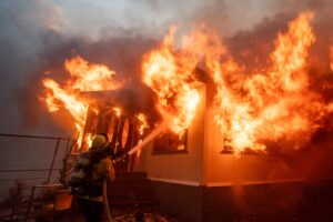 Burnt damaged home after the Hurst fire; homeowners seeking lawsuit help