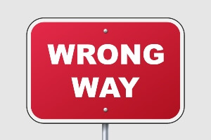 image of a Wrong-Way sign