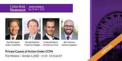 graphic of speakers at cyber risk summit