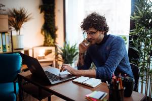 worker working at home